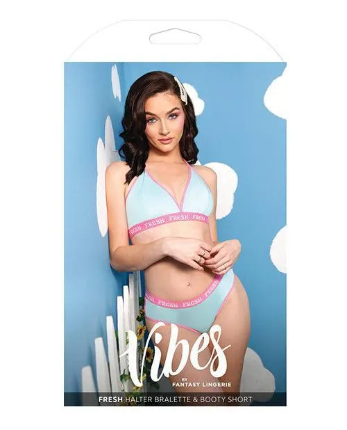 Fantasy Lingerie Vibrators Vibes Fresh Halter Bralette Booty Short Light Blue Fantasy Lingerie Vibrators Vibes Fresh Halter Bralette Booty Short Light Blue