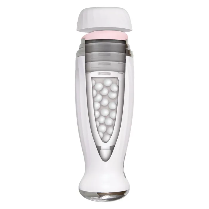 Zero Tolerance The Thrusting Rechargeable Vibrating Stroker Masturbator White Zero Tolerance Male Sex Toys