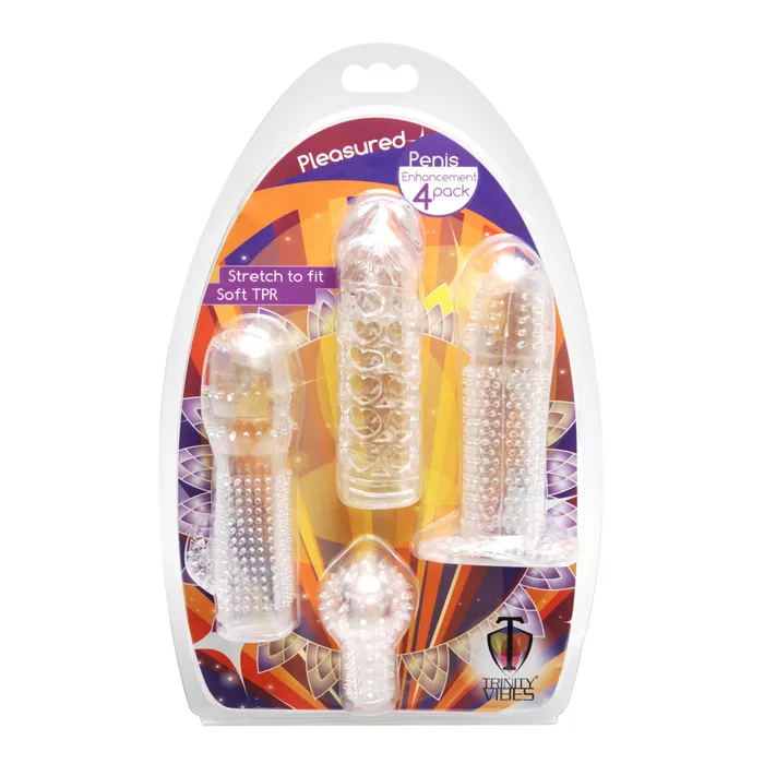 Male Sex Toys Trinity Men Pleasured Penis Enhancement Sleeve 4 Pack