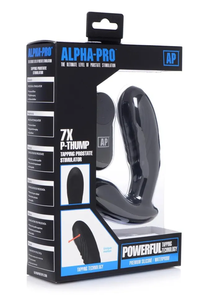 AlphaPro 7x PThump Rechargeable Vibrating Tapping Silicone Prostate Stimulator ALPHAPRO Male Sex Toys