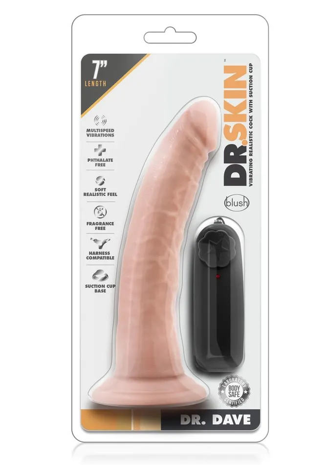 Female Sex Toys Dr Skin Dr Dave Vibrating Dildo with Suction Cup Dr Skin