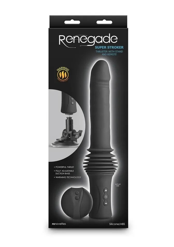 Renegade Female Sex Toys Renegade Super Stroker Rechargeable Silicone Thrusting Vibrator with Suction Cup