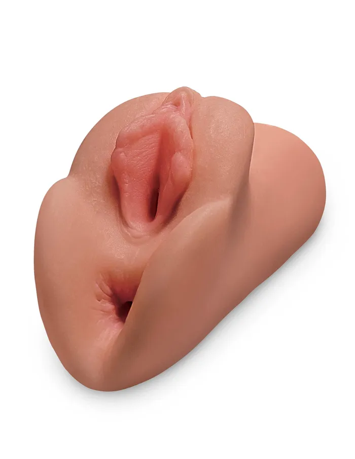 PDX Brands Perfect Pussy Double Stroker Tan Male Sex Toys PDX Brands Perfect Pussy Double Stroker Tan Male Sex Toys