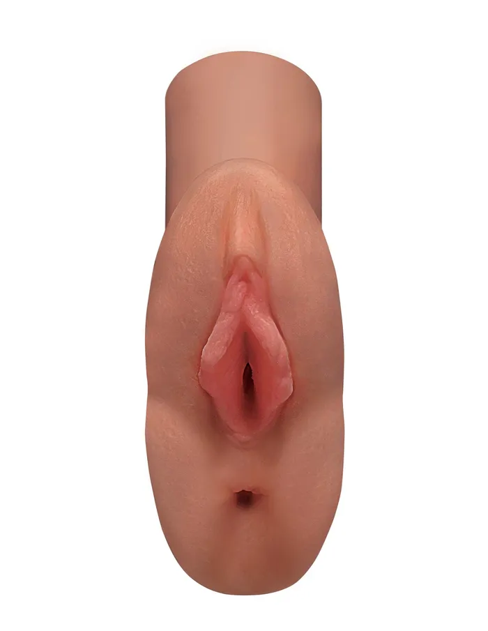 PDX Brands Perfect Pussy Double Stroker Tan Male Sex Toys PDX Brands Perfect Pussy Double Stroker Tan Male Sex Toys